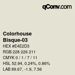 Código de color: Colorhouse - Bisque-03 | qconv.com