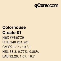 カラーコード: Colorhouse - Create-01 | qconv.com