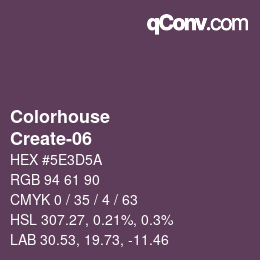 カラーコード: Colorhouse - Create-06 | qconv.com