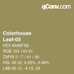 カラーコード: Colorhouse - Leaf-05 | qconv.com