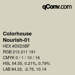 カラーコード: Colorhouse - Nourish-01 | qconv.com