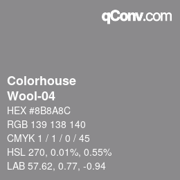 颜色代码: Colorhouse - Wool-04 | qconv.com