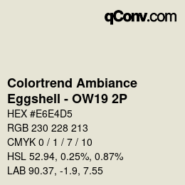 カラーコード: Colortrend Ambiance - Eggshell - OW19 2P | qconv.com