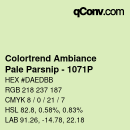 Código de color: Colortrend Ambiance - Pale Parsnip - 1071P | qconv.com