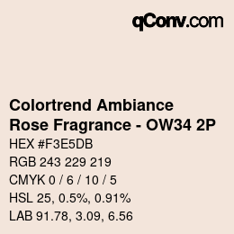 Código de color: Colortrend Ambiance - Rose Fragrance - OW34 2P | qconv.com