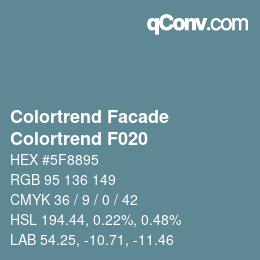 Código de color: Colortrend Facade - Colortrend F020 | qconv.com