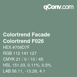 カラーコード: Colortrend Facade - Colortrend F026 | qconv.com