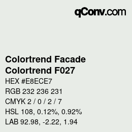 Code couleur: Colortrend Facade - Colortrend F027 | qconv.com