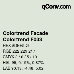 Código de color: Colortrend Facade - Colortrend F033 | qconv.com