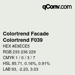 カラーコード: Colortrend Facade - Colortrend F039 | qconv.com