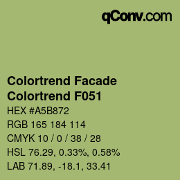 Código de color: Colortrend Facade - Colortrend F051 | qconv.com