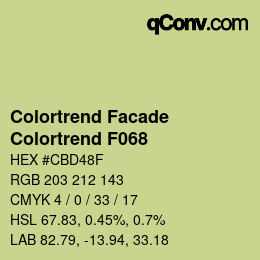 Código de color: Colortrend Facade - Colortrend F068 | qconv.com