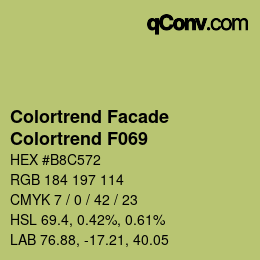 Código de color: Colortrend Facade - Colortrend F069 | qconv.com