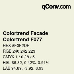 Farbcode: Colortrend Facade - Colortrend F077 | qconv.com