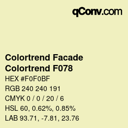 Farbcode: Colortrend Facade - Colortrend F078 | qconv.com