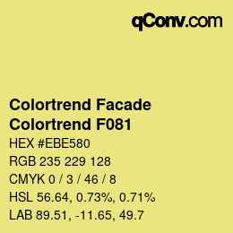 Código de color: Colortrend Facade - Colortrend F081 | qconv.com