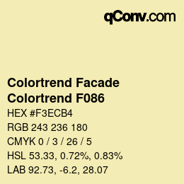 Código de color: Colortrend Facade - Colortrend F086 | qconv.com