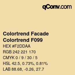 Code couleur: Colortrend Facade - Colortrend F099 | qconv.com