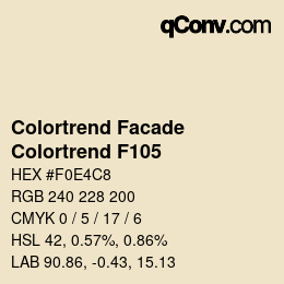 Código de color: Colortrend Facade - Colortrend F105 | qconv.com