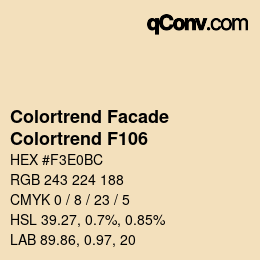 Código de color: Colortrend Facade - Colortrend F106 | qconv.com