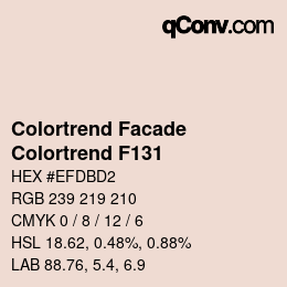 Color code: Colortrend Facade - Colortrend F131 | qconv.com