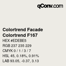 Color code: Colortrend Facade - Colortrend F167 | qconv.com