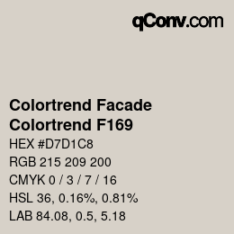 Color code: Colortrend Facade - Colortrend F169 | qconv.com