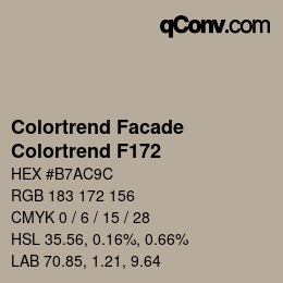 Color code: Colortrend Facade - Colortrend F172 | qconv.com