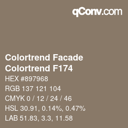 カラーコード: Colortrend Facade - Colortrend F174 | qconv.com