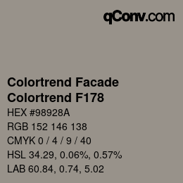 カラーコード: Colortrend Facade - Colortrend F178 | qconv.com