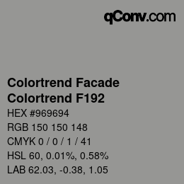 カラーコード: Colortrend Facade - Colortrend F192 | qconv.com