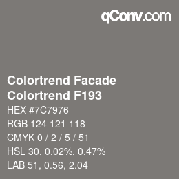 Color code: Colortrend Facade - Colortrend F193 | qconv.com