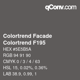 Color code: Colortrend Facade - Colortrend F195 | qconv.com