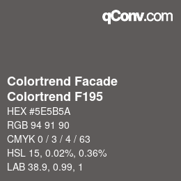 カラーコード: Colortrend Facade - Colortrend F195 | qconv.com