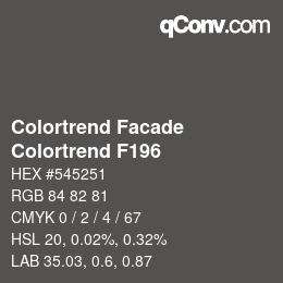 Color code: Colortrend Facade - Colortrend F196 | qconv.com