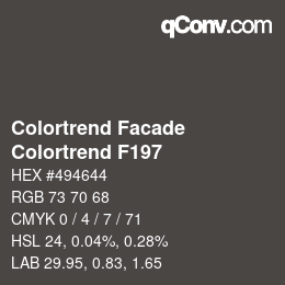 Color code: Colortrend Facade - Colortrend F197 | qconv.com