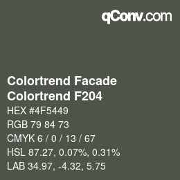 Color code: Colortrend Facade - Colortrend F204 | qconv.com