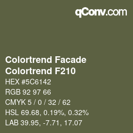 Color code: Colortrend Facade - Colortrend F210 | qconv.com