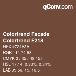 Color code: Colortrend Facade - Colortrend F218 | qconv.com