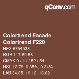 Color code: Colortrend Facade - Colortrend F220 | qconv.com