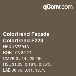 Color code: Colortrend Facade - Colortrend F223 | qconv.com