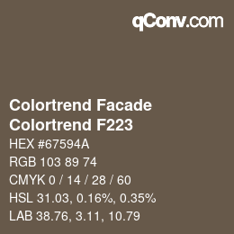 カラーコード: Colortrend Facade - Colortrend F223 | qconv.com