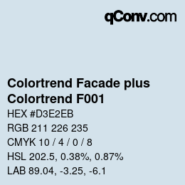カラーコード: Colortrend Facade plus - Colortrend F001 | qconv.com