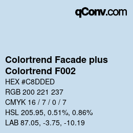 カラーコード: Colortrend Facade plus - Colortrend F002 | qconv.com