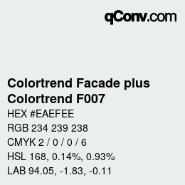 カラーコード: Colortrend Facade plus - Colortrend F007 | qconv.com