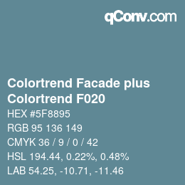 Código de color: Colortrend Facade plus - Colortrend F020 | qconv.com