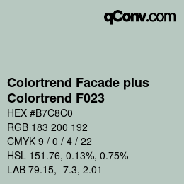 Farbcode: Colortrend Facade plus - Colortrend F023 | qconv.com