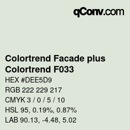 Farbcode: Colortrend Facade plus - Colortrend F033 | qconv.com