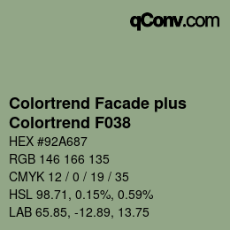 Farbcode: Colortrend Facade plus - Colortrend F038 | qconv.com