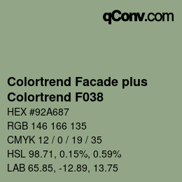 カラーコード: Colortrend Facade plus - Colortrend F038 | qconv.com